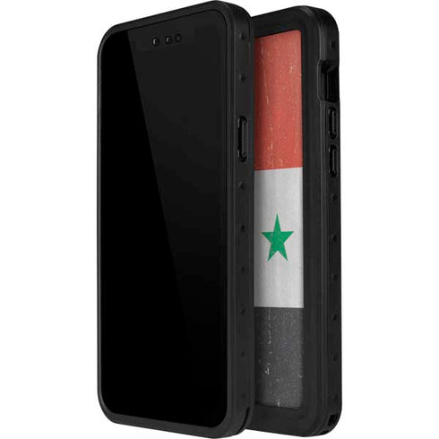 Syria Flag Distressed iPhone 13 Mini Waterproof Case